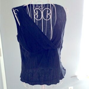 💓 Daisy Fuentes Women Black sleeveless blouse top shirt